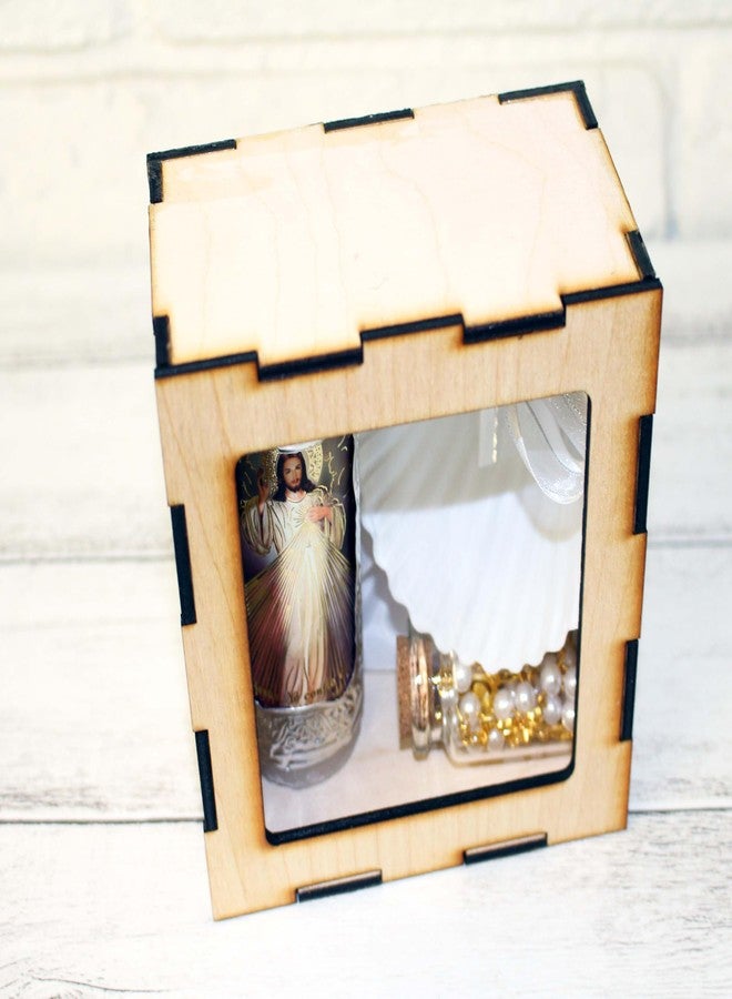 Ooki Handmade Divine Mercy Jesus 4pc Devotional Set Wood Box Mi Bautizo Baptism Gift Set Rosary Candle Communion Espanol Nina Nino Favor Velas Recuerdos - Image 3